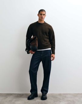 Jack & Jones Jack & Jones oversized fluffy sweater in brown
