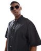 Jack & Jones Jack & Jones oversized linen mix shirt in black - 3