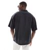 Jack & Jones Jack & Jones oversized linen mix shirt in black - 4