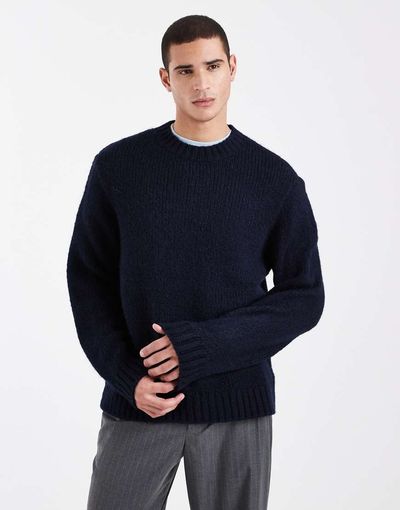 Jack & Jones Jack & Jones oversized sweater in dark navy