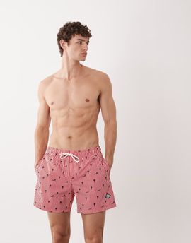 Jack & Jones Jack & Jones palm tree print swim shorts in red stripe