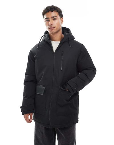 Jack & Jones Jack & Jones parka jacket in black