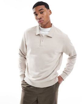 Jack & Jones Jack & Jones polo sweat in beige-Neutral