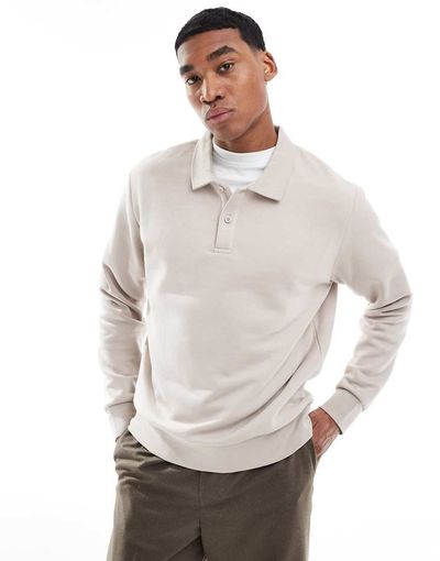 Jack & Jones Jack & Jones polo sweat in beige-Neutral