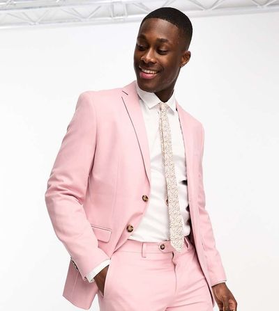 Jack & Jones Jack & Jones Premium slim suit jacket in dusky pink