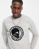 Jack & Jones Jack & Jones Premium sweat with flocked skull in gray - 1