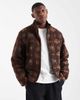 Jack & Jones Jack & Jones printed teddy jacket in burgundy-Red - 1