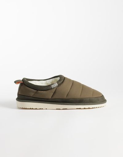 Jack & Jones Jack & Jones puff mule slipper in khaki-Green