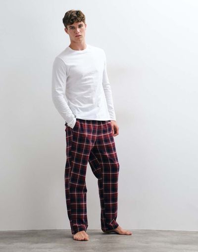 Jack & Jones Jack & Jones pyjama bottoms in red and navy check-Blue
