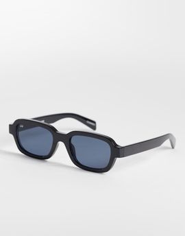 Jack & Jones Jack & Jones rectangle sunglasses in blue-Black