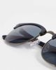 Jack & Jones Jack & Jones retro frame sunglasses in black - 4
