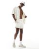 Jack & Jones Jack & Jones revere collar linen short sleeve shirt with sealife print in beige-Neutral - 2
