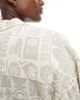 Jack & Jones Jack & Jones revere collar linen short sleeve shirt with sealife print in beige-Neutral - 3