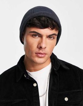 Jack & Jones Jack & Jones ribbed beanie with logo in dark gray