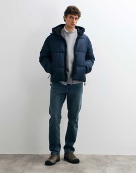 Jack & Jones Jack & Jones ripstop hooded puffer jacket in navy