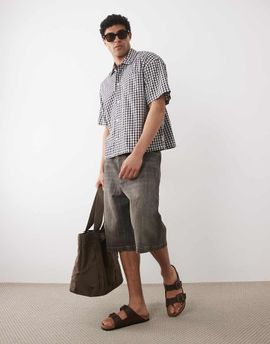 Jack & Jones Jack & Jones Ron baggy denim shorts in black tint