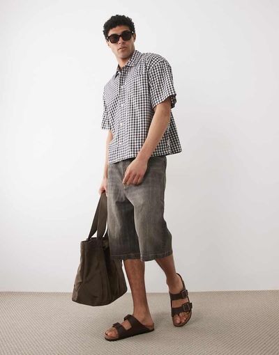 Jack & Jones Jack & Jones Ron baggy denim shorts in black tint