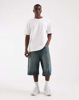 Jack & Jones Jack & Jones Ron baggy denim shorts in dark tint-Green