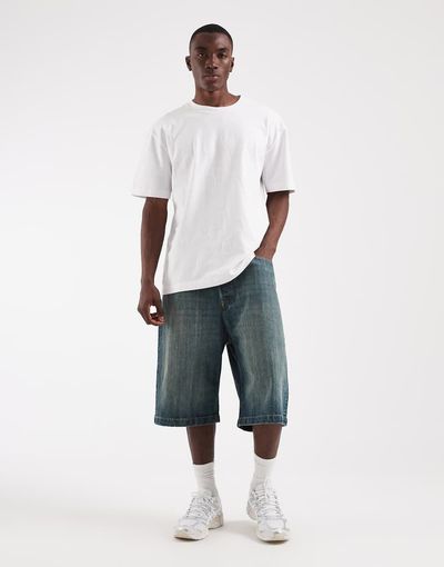Jack & Jones Jack & Jones Ron baggy denim shorts in dark tint-Green