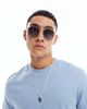 Jack & Jones Jack & Jones round sunglasses in gold - 4