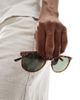 Jack & Jones Jack & Jones round sunglasses in tortoiseshell-Brown - 3