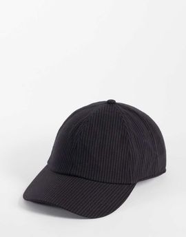 Jack & Jones Jack & Jones seersucker striped cap in black