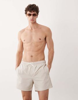 Jack & Jones Jack & Jones seersucker swim shorts in cream-White