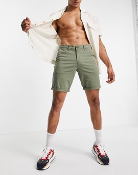Jack & Jones Jack & Jones slim chino shorts in khaki-Green