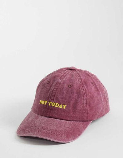 Jack & Jones Jack & Jones slogan baseball cap in faded red