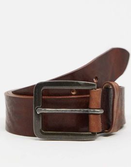 Jack & Jones Jack & Jones smooth leather belt in brown