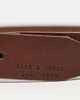 Jack & Jones Jack & Jones smooth leather belt with logo buckle in dark brown - 4
