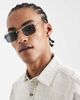 Jack & Jones Jack & Jones square metal frame sunglasses in silver - 1