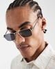 Jack & Jones Jack & Jones square metal frame sunglasses in silver - 3