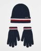 Jack & Jones Jack & Jones striped beanie and glove gift set in navy - 1