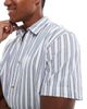 Jack & Jones Jack & Jones striped short sleeve oxford shirt in blue - 3