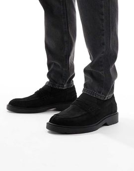 Jack & Jones Jack & Jones suede loafers in black