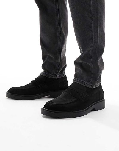 Jack & Jones Jack & Jones suede loafers in black