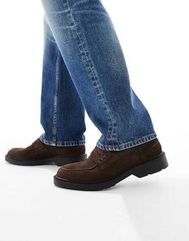 Jack & Jones Jack & Jones suede loafers in brown