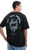 Jack & Jones Jack & Jones super oversized koi carp back print T-shirt in black - 1