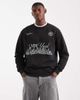 Jack & Jones Jack & Jones sweatshirt with new york graphic in black - 1