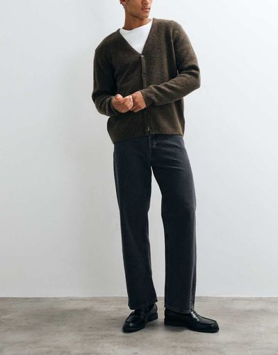 Jack & Jones Jack & Jones Ted loose straight jeans in black wash