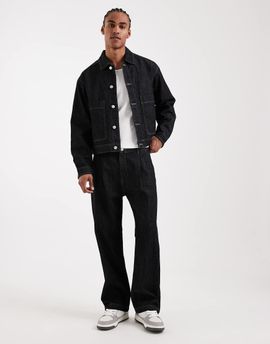 Jack & Jones Jack & Jones Ted relaxed straight raw wash jeans in dark blue - part of a set