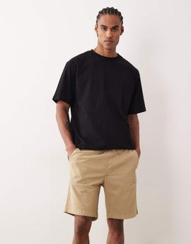 Jack & Jones Jack & Jones textured drawstring shorts in beige-Neutral