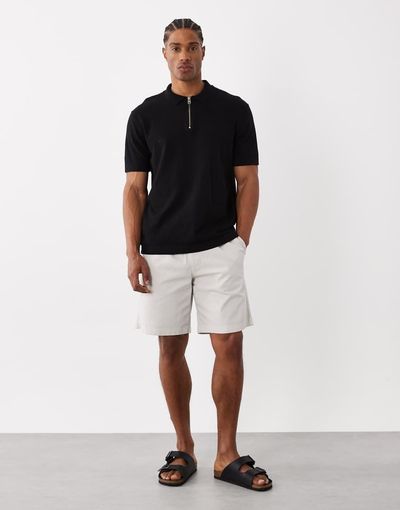 Jack & Jones Jack & Jones textured drawstring shorts in lgiht gray