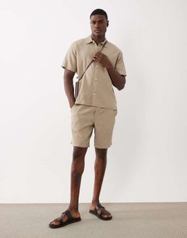 Jack & Jones Jack & Jones textured shorts in beige - part of a set-Neutral