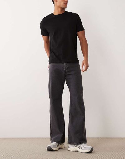 Jack & Jones Jack & Jones Toby flare jeans in black denim