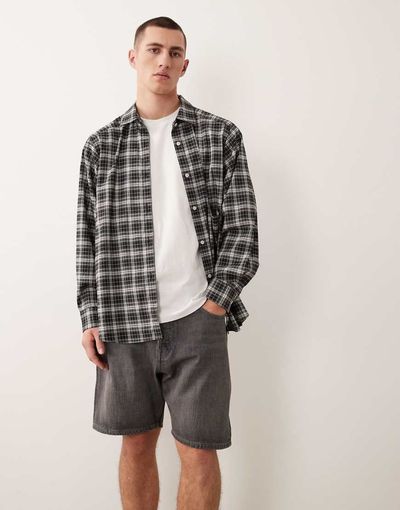 Jack & Jones Jack & Jones Tony loose denim shorts in gray
