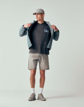 Jack & Jones Jack & Jones Tony loose denim shorts in mid gray