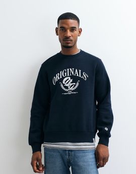 Jack & Jones Jack & Jones varsity logo sweatshirt in navy