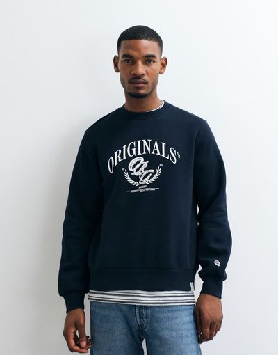 Jack & Jones Jack & Jones varsity logo sweatshirt in navy
